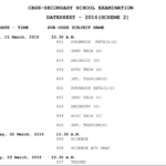 CBSE  class 10 Exam Time Table  2016