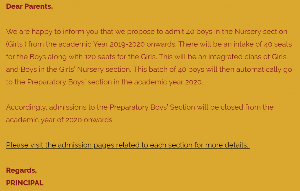 St Marys Pune Boys Nursery Admission