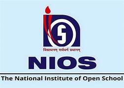 Logo of NIOS boad in India in navy blue color small alphabet n with a red color letter i a while color letter o and in the center is letter s in white color