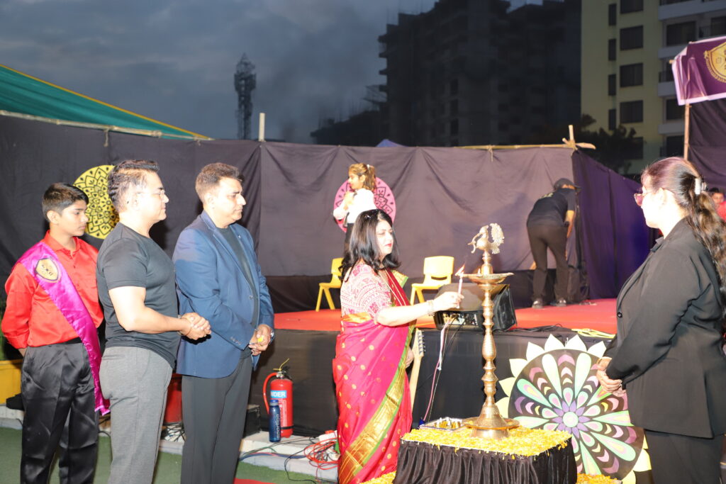 Madhurie Singh Lighting Diya at ISGS Wagholi Pune Annual Day 28th Dec 2023